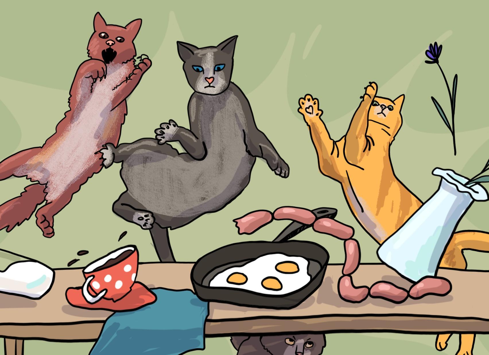 Как отучить кошку лазить по столам?